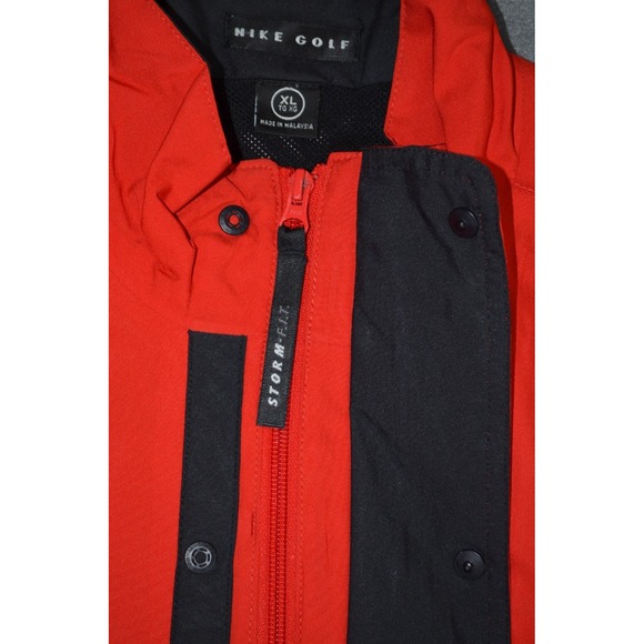 VINTAGE Nike Golf Jacket Mens Large Red Storm-FIT Windbreaker Full Zip Y2K - Picture 3 of 13